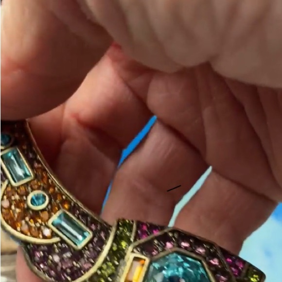 Turquoise Beaded Necklace with Silver Centerpiece and Teardrop Pendant - Picture 3 of 4